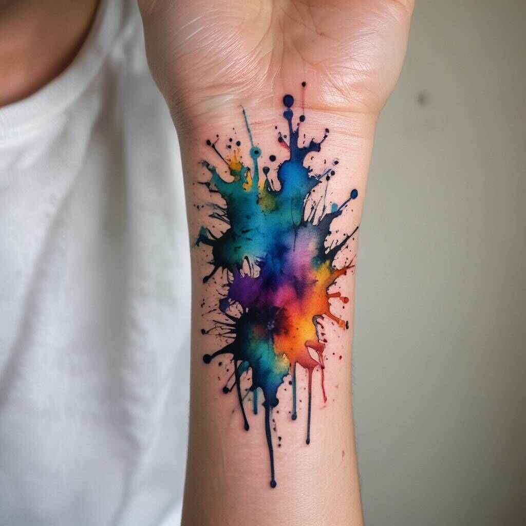 40 Striking Olive Branch Tattoo Ideas That Radiate Peace and Purpose 23 Watercolor Splash tattoo